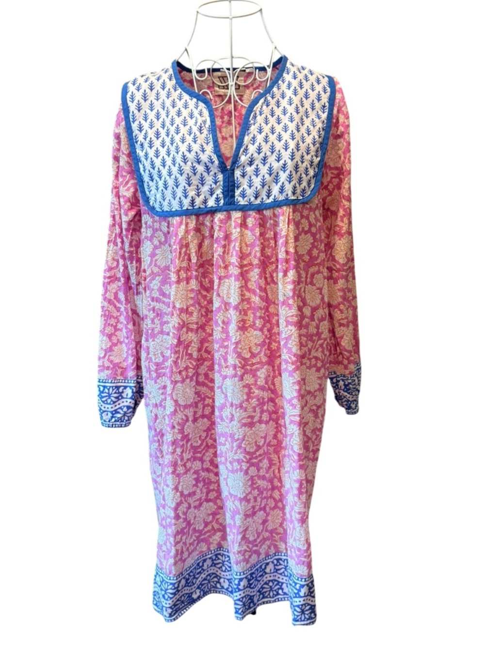 Zizzi Tunic Dress Floral Cotton Long Sleeve Size M AS IS